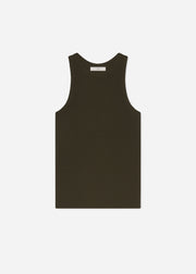 Sporty Tank in Fine Cashmere - Olive - CO Collections